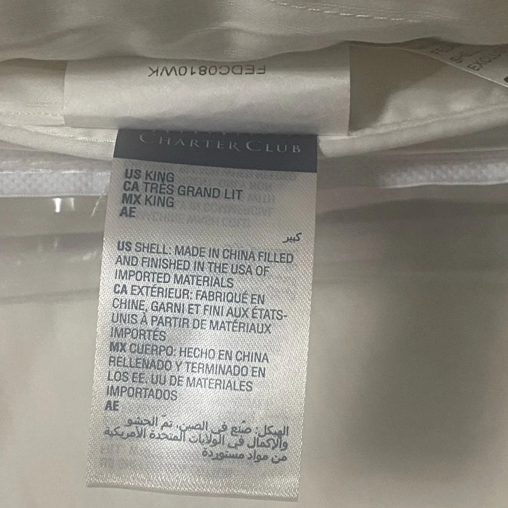 Charter Club White Down Lightweight Comforter, King